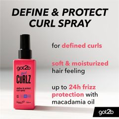 Xịt dưỡng tóc xoăn Got2b Define & Protect 150ml