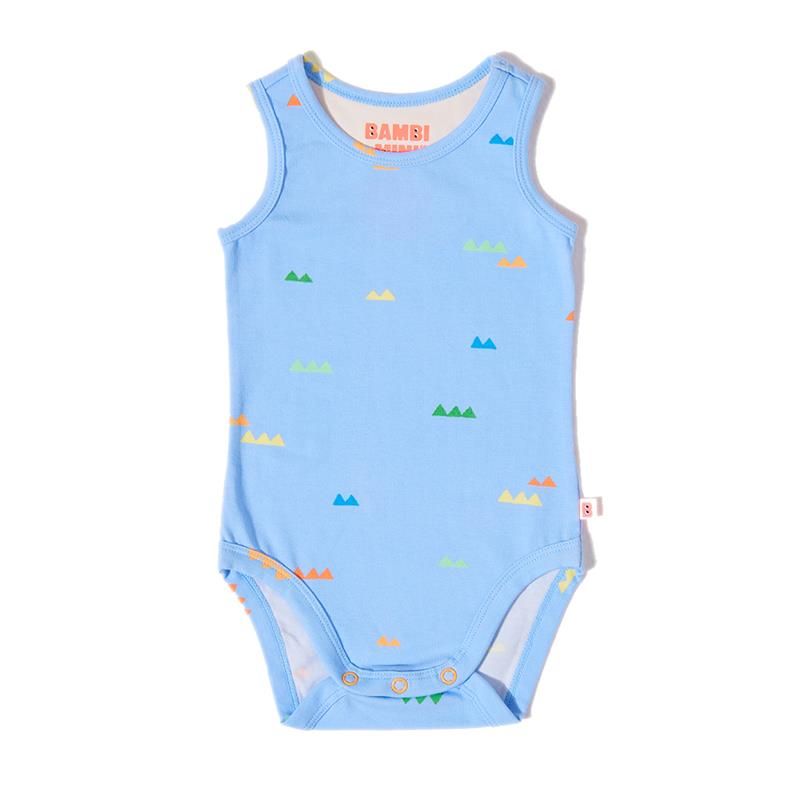 Bambi Mini Co. Bộ đồ liền thân Supersinglet cho bé trai màu xanh lá cây Croc và Triangles 2 gói 12-18