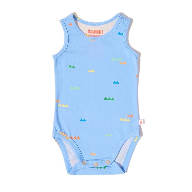 Bambi Mini Co. Bộ đồ liền thân Supersinglet cho bé trai màu xanh lá cây Croc và Triangles 2 gói 6-12