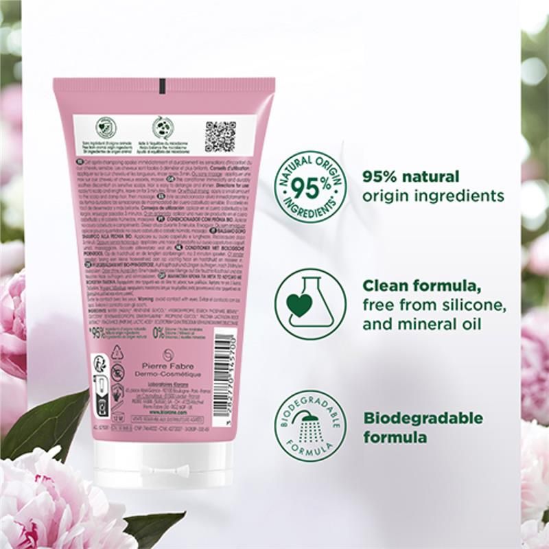 Dầu xả Klorane với hoa mẫu đơn hữu cơ 150ml