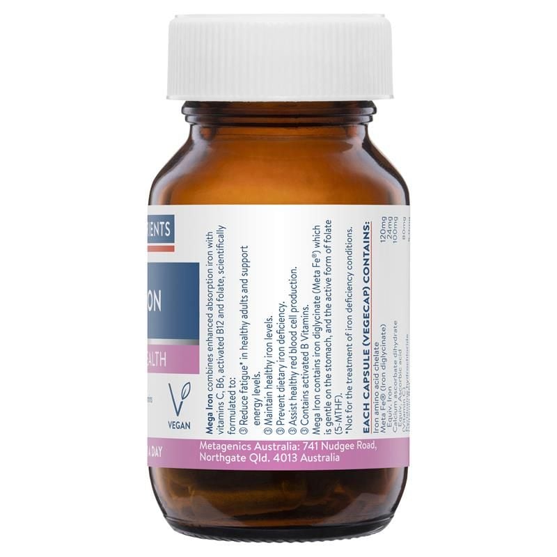 Ethical Nutrients Mega Iron với Vitamin B hoạt hóa 30 viên nang