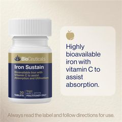 Viên uống bổ sung sắt BioCeuticals Iron Sustain 30 viên