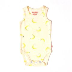 Bambi Mini Co. Bộ đồ liền thân siêu đơn Unisex Orange Awesome và Bananas 2 gói 3-6