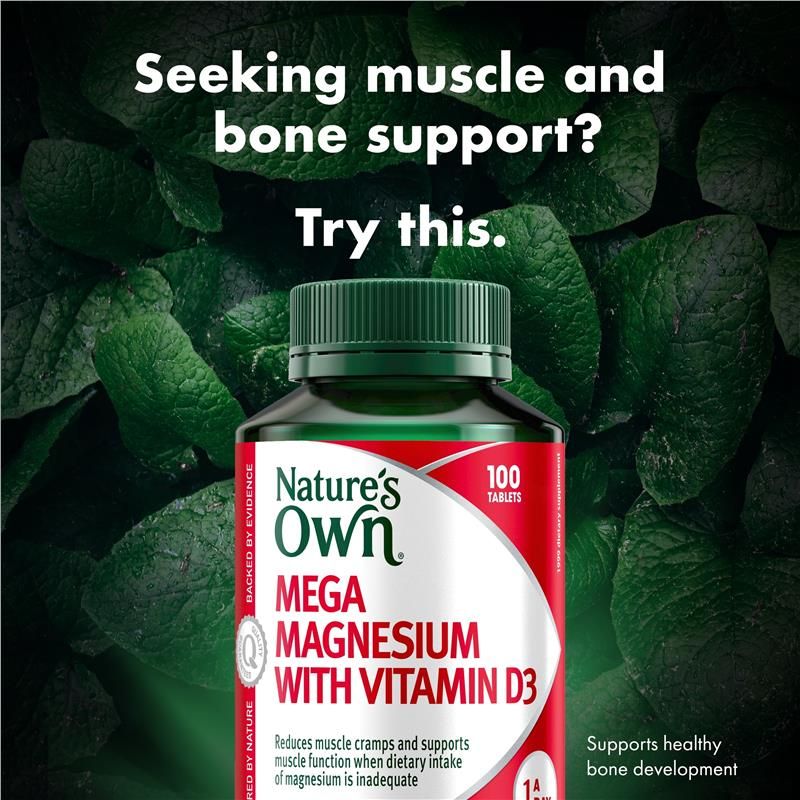 Nature's Own Mega Magnesium Với Vitamin D3 100 Viên