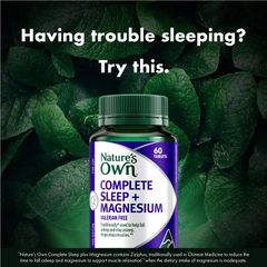 Viên uống hỗ trợ giấc ngủ hoàn chỉnh Nature's Own + Magnesium 60 viên
