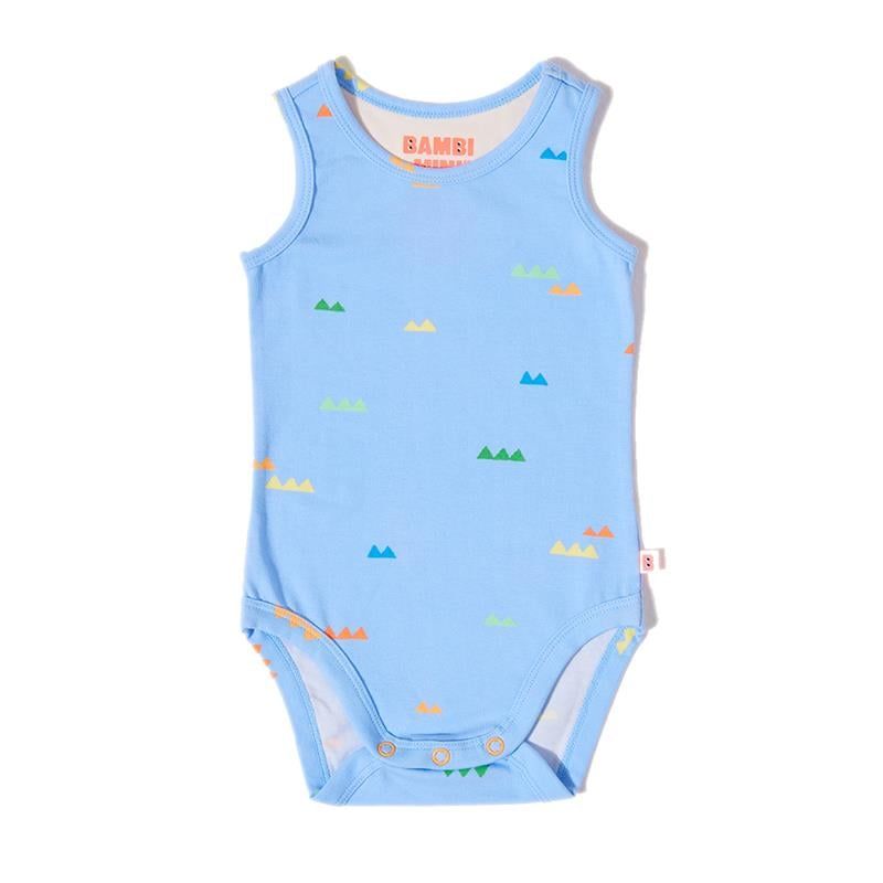 Bambi Mini Co. Bộ đồ liền thân Supersinglet cho bé trai màu xanh lá cây Croc và hình tam giác 2 gói 0-3
