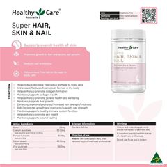 Viên uống Healthy Care Super Hair Skin & Nails 100 viên