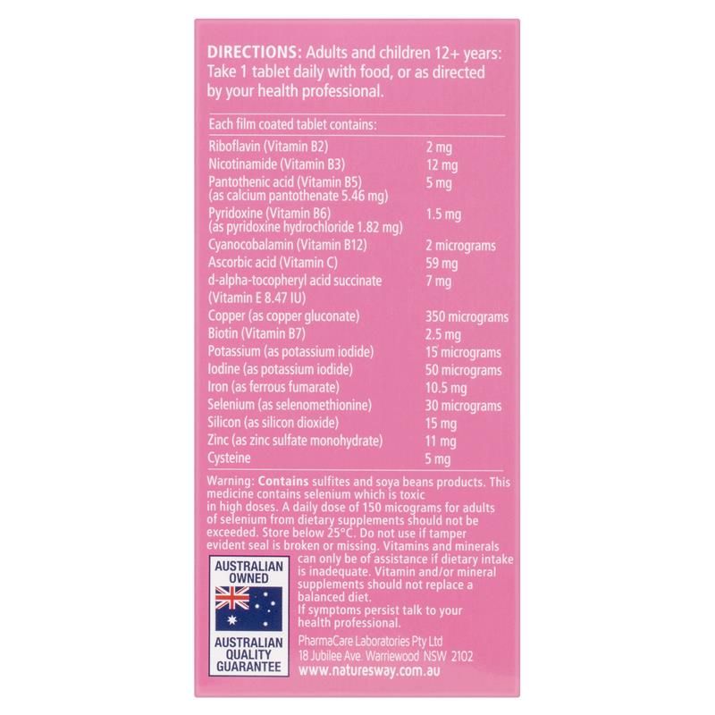 Viên uống hỗ trợ mọc tóc Nature's Way + Biotin & Silicon 30 viên