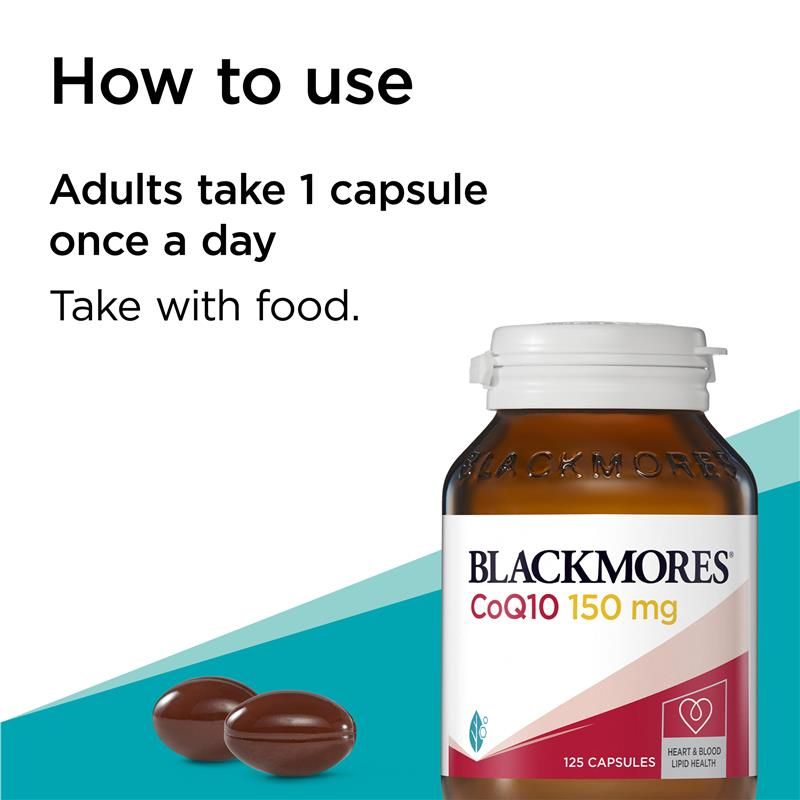 Blackmores CoQ10 150mg Vitamin cho tim mạch 125 viên Gói giá trị