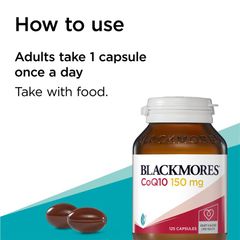 Blackmores CoQ10 150mg Vitamin cho tim mạch 125 viên Gói giá trị