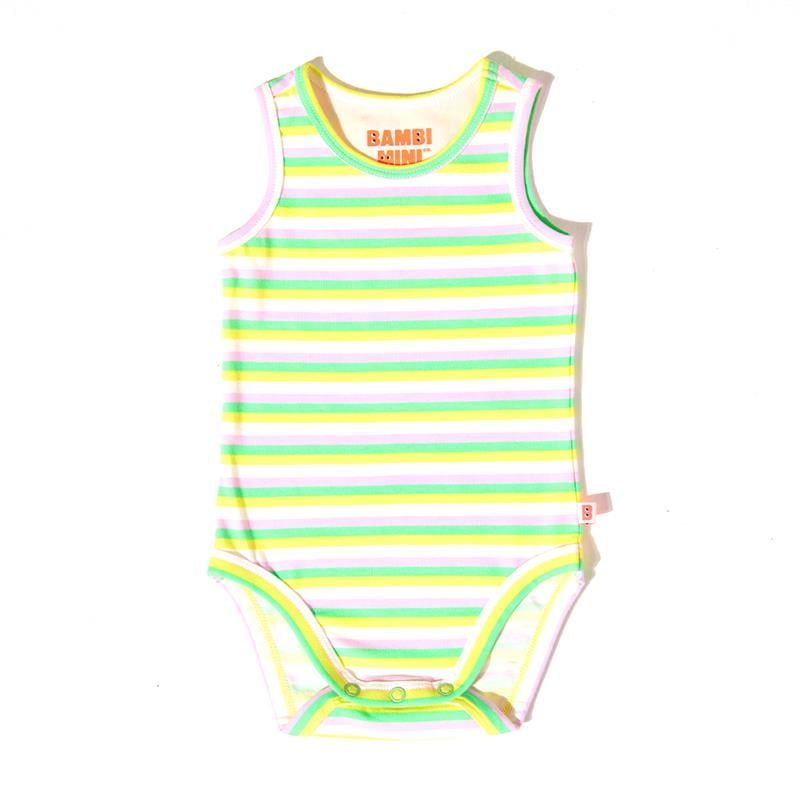 Bambi Mini Co. Bộ đồ liền thân Supersinglet cho bé gái họa tiết hoa tím và sọc kẹo 2 bộ 0 Trẻ sơ sinh
