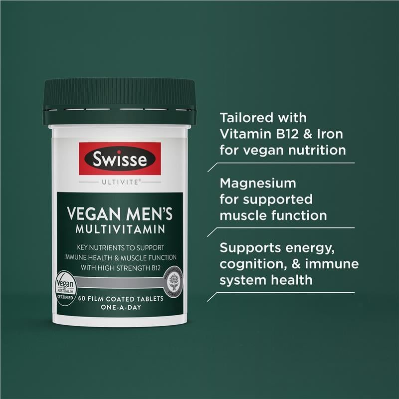 Swisse Vegan Mens Ultivite 60 Viên