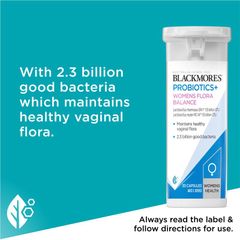 Viên uống cân bằng hệ vi sinh vật đường ruột Blackmores Probiotics+ Womens Flora Balance 30 viên