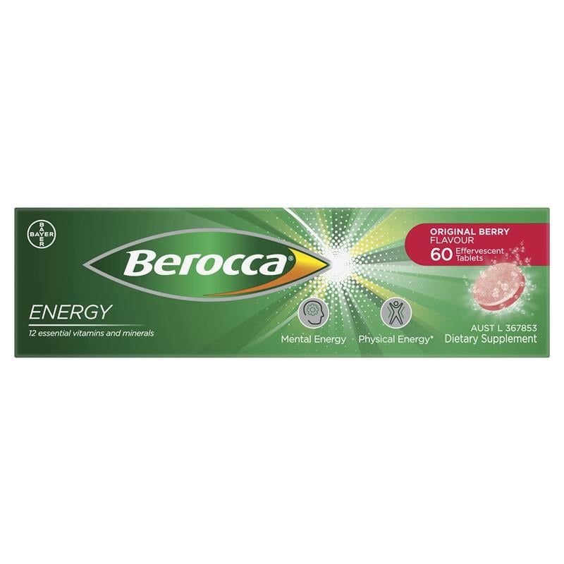 Viên sủi Berocca Energy Original Berry 60 viên Kích thước độc quyền