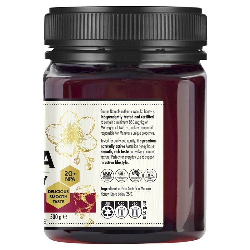 Mật ong Manuka Úc Barnes Naturals MGO 850+ 500g