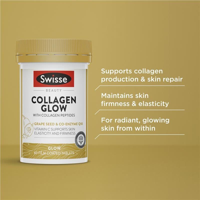 Swisse Beauty Collagen Glow Với Collagen Peptides 60 Viên