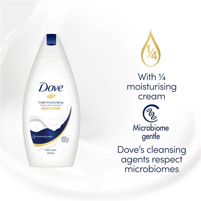 Sữa tắm Dove dưỡng ẩm gấp 3 lần 500ml