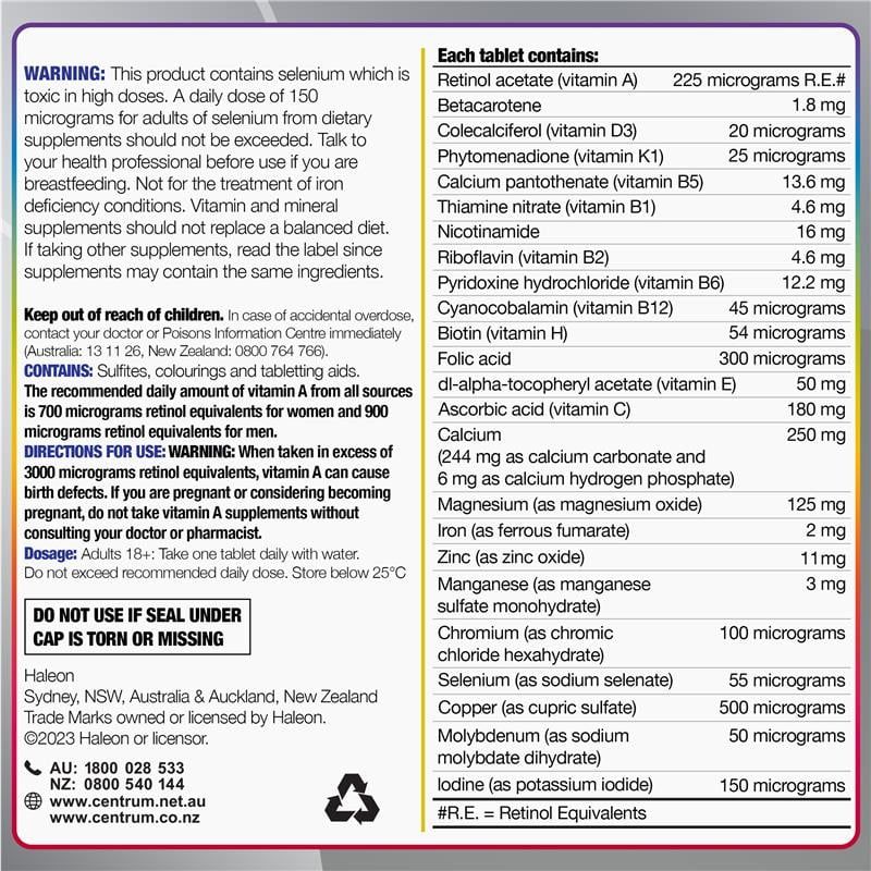 Centrum For Men 50+ Multivitamin 90 Viên Kích thước độc quyền