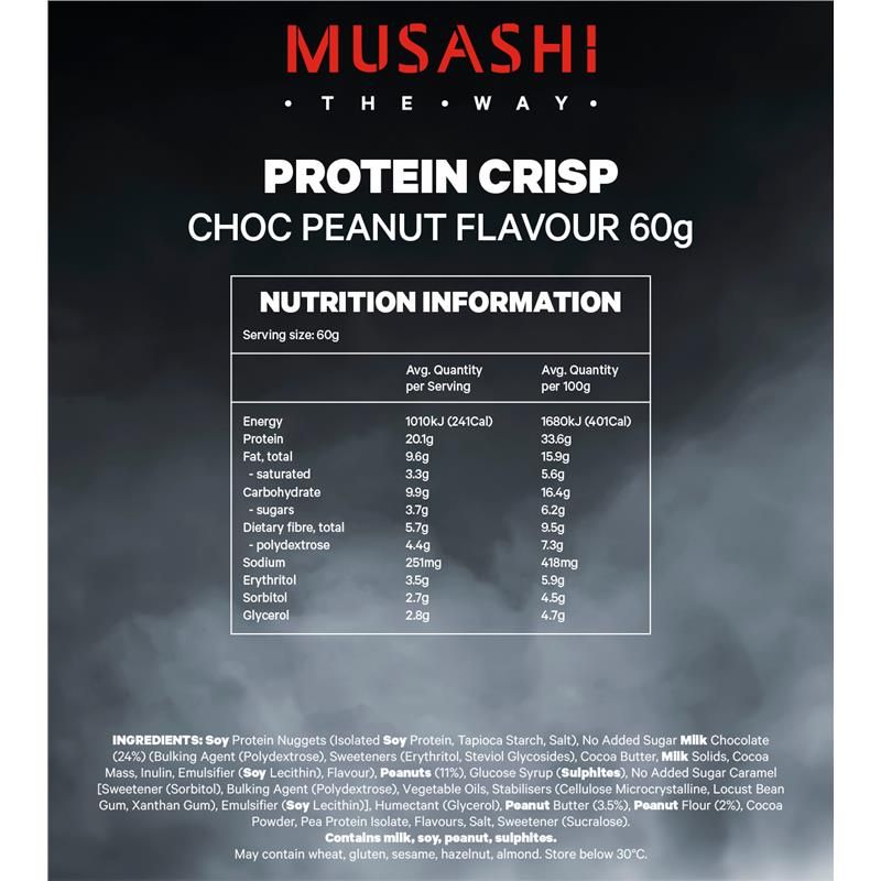 Thanh Protein giòn Musashi vị sô cô la đậu phộng 60g