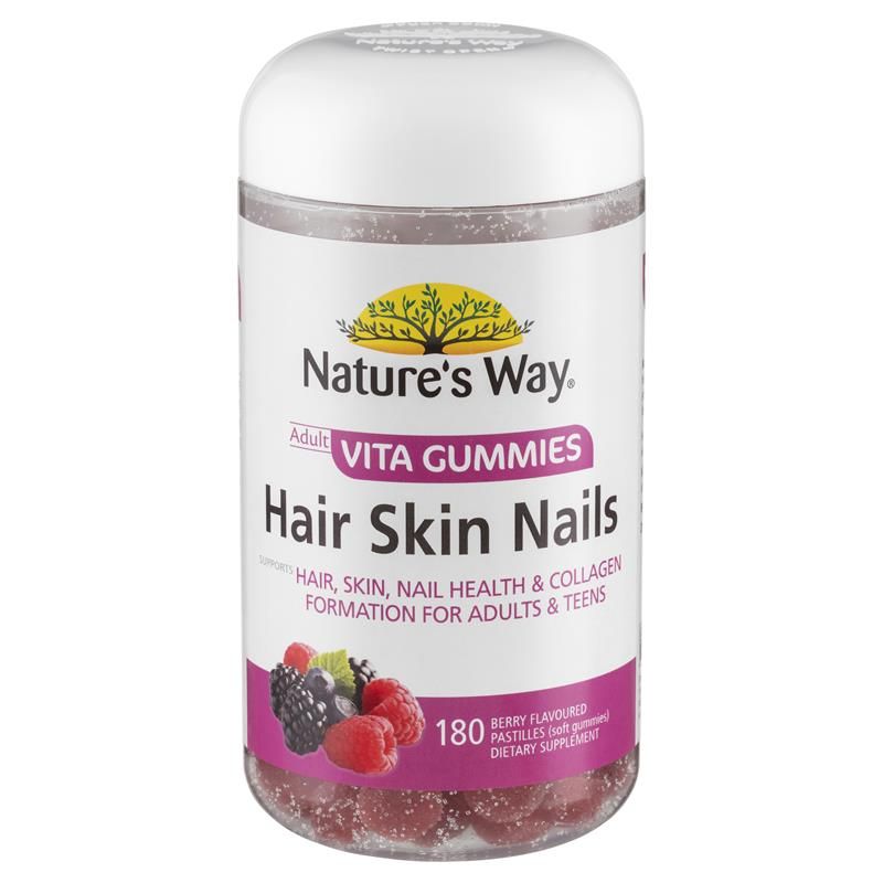 Kẹo dẻo Nature's Way Adult Vita Gummies Hair Skin Nails 180 viên Kích thước độc quyền
