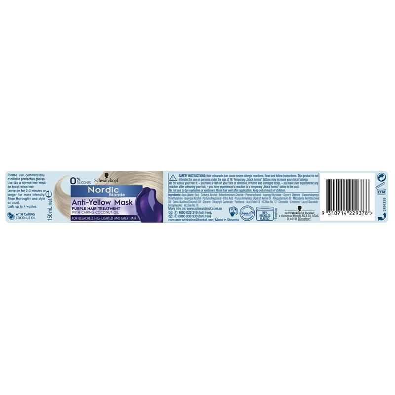 Mặt nạ chống vàng Schwarzkopf Nordic Blonde 150ml