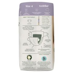 Tã Tooshies Eco với chất liệu tre hữu cơ cỡ 4 cho trẻ mới biết đi từ 10-15kg, gói 18 chiếc Chỉ bán trực tuyến