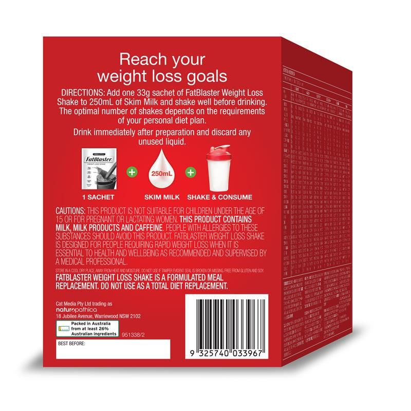 Naturopathica Fatblaster Weight Loss Shake Variety Pack 14 x 33g