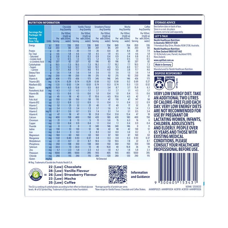 Optifast VLCD Shake Assorted Pack 10 x 53g