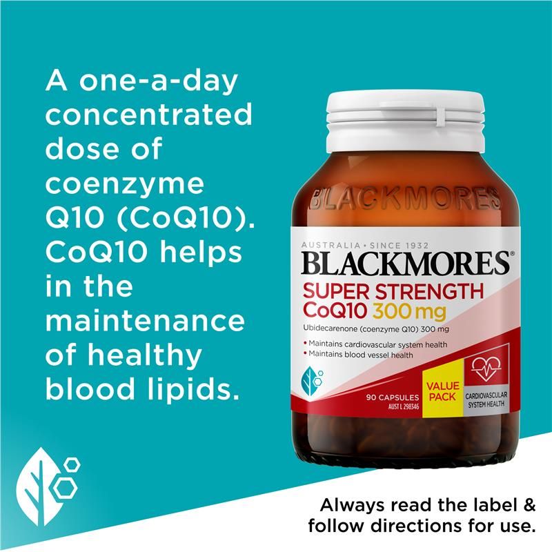 Blackmores Super Strength CoQ10 300mg 90 Viên nang Kích thước độc quyền