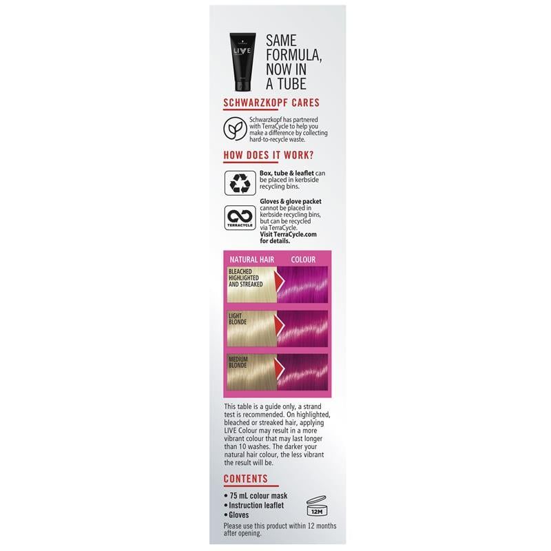 Schwarzkopf LIVE Colour Ultra Bright's Shocking Pink 75ml