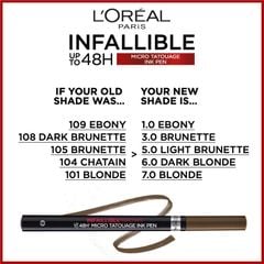 L'Oreal Paris Brow Micro Tattoo 108 Nâu Đen