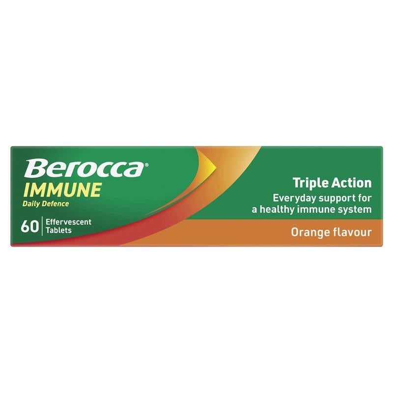 Berocca Immune Daily Defence Orange 60 Viên Sủi Bọt Size Độc Quyền
