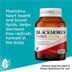 Blackmores CoQ10 150mg High Potency 125 Viên nang Kích thước độc quyền