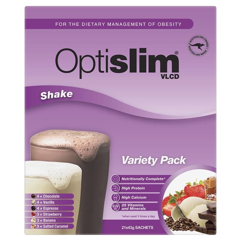 Optislim VLCD Meal Replacement Shake Variety Pack 21x43g Sachets