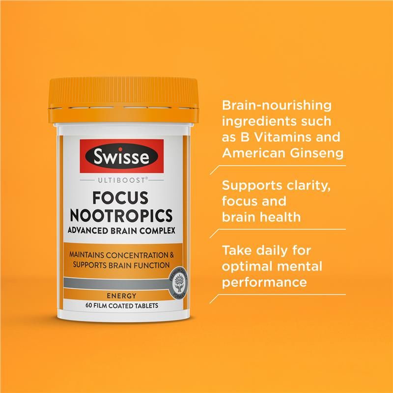 Swisse Ultiboost Focus Nootropics 60 Viên