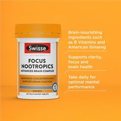 Swisse Ultiboost Focus Nootropics 60 Viên