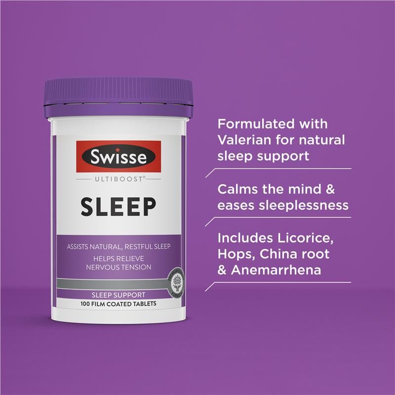 Viên uống hỗ trợ giấc ngủ Swisse Ultiboost Sleep 100 viên