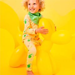 Bambi Mini Co. Wrigglesuit Unisex Salad Trái Cây Cam 6-12 Với Chân Có Độ Bám Dính