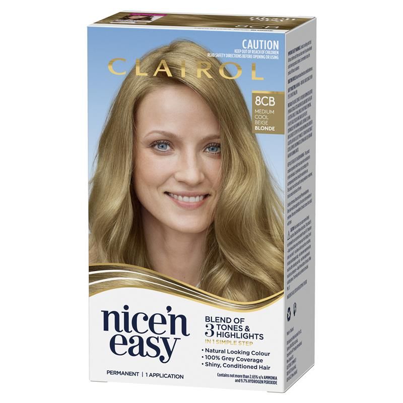 Thuốc nhuộm tóc vĩnh viễn Clairol Nice N Easy 8CB Natural Medium Champagne Blonde