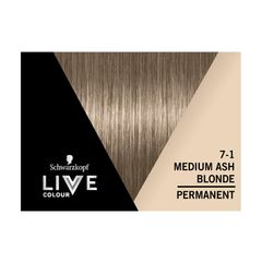 Schwarzkopf Live Colour Permanent 7.1 Medium Ash Blonde