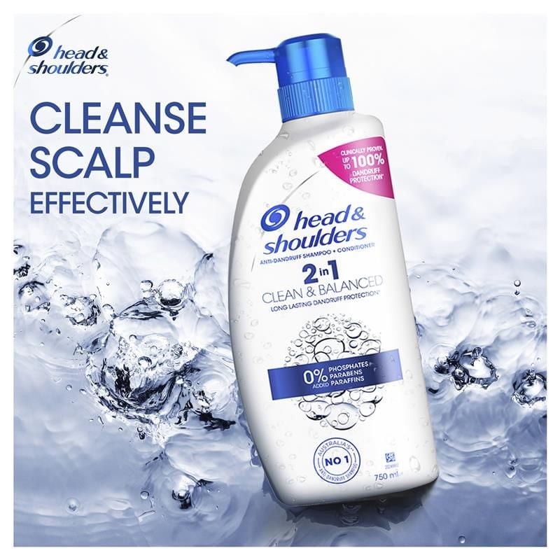 Dầu gội + dầu xả Head & Shoulders Clean & Balanced 2in1 750ml