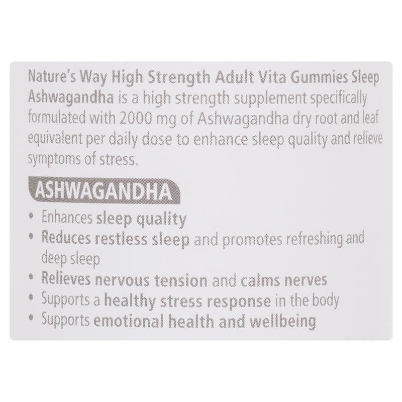 Kẹo dẻo Nature's Way Adult Vita Gummies không đường hỗ trợ giấc ngủ cường độ cao 40 viên