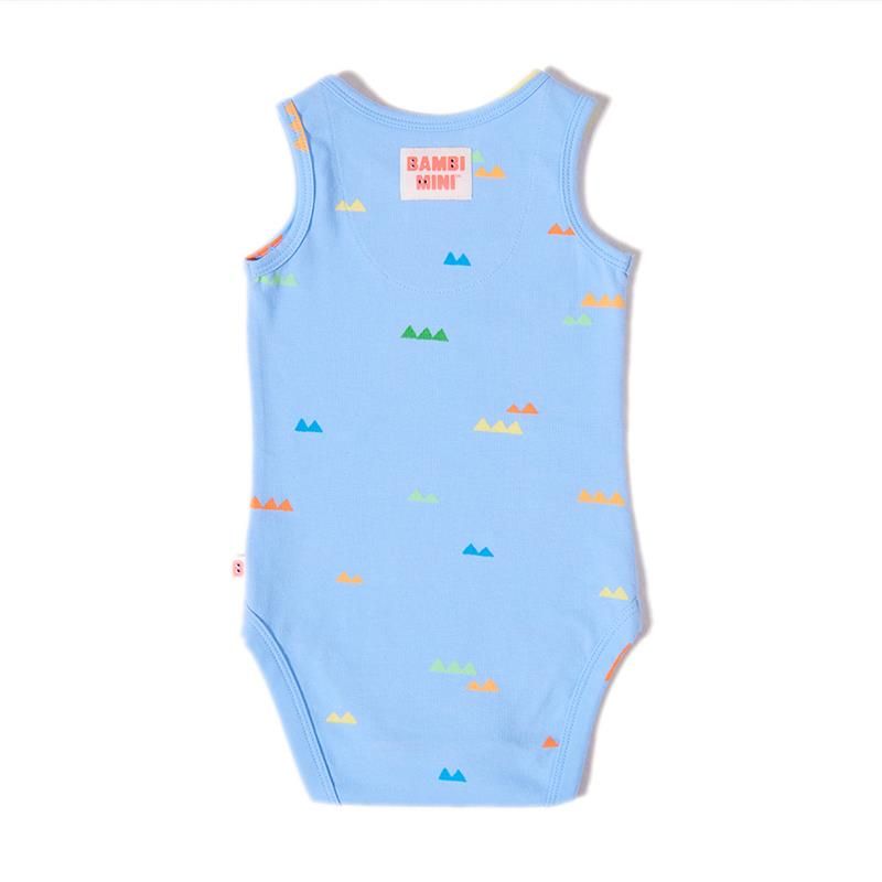 Bambi Mini Co. Bộ đồ liền thân Supersinglet cho bé trai màu xanh lá cây Croc và Triangles 2 gói 6-12