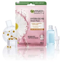 Mặt nạ giấy Garnier Hydra Bomb Hyaluronic Acid + Cúc La Mã