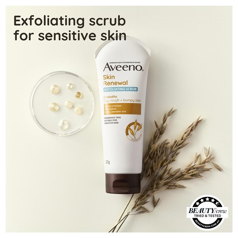 Kem tẩy tế bào chết toàn thân Aveeno Skin Renewal dành cho da khô 225g