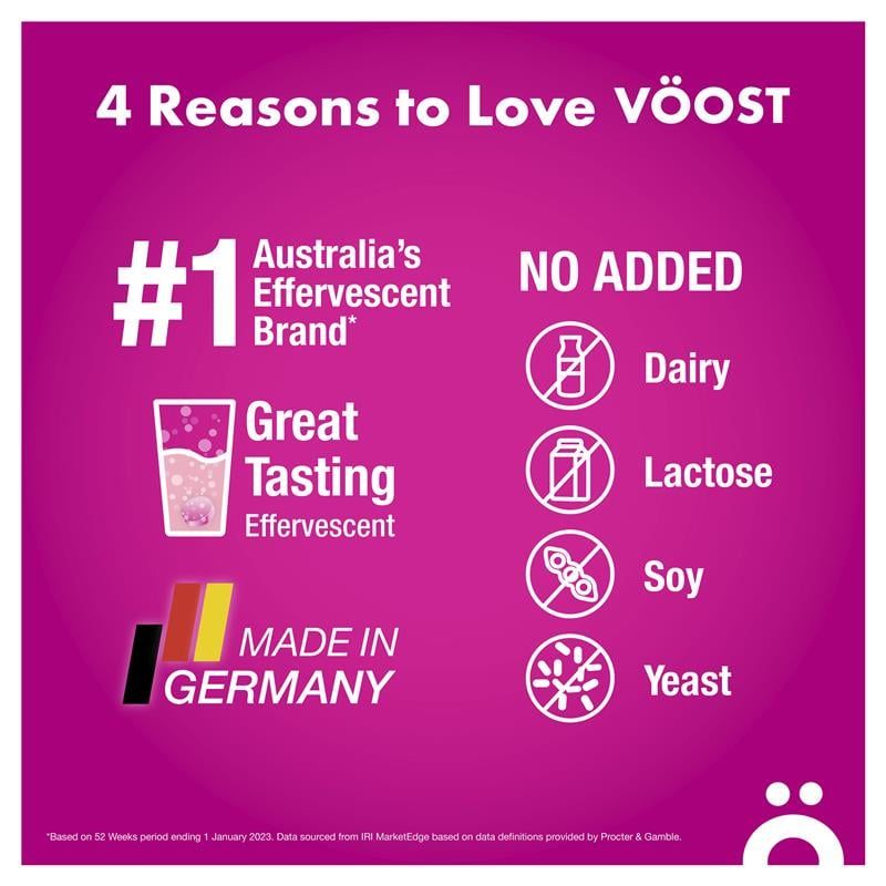 Viên sủi Voost Hydrate Apple + Berry 60 viên Kích thước độc quyền