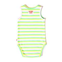 Bộ đồ liền thân Bambi Mini Co. Supersinglet cho bé gái họa tiết hoa tím và sọc kẹo 2 chiếc 0-3