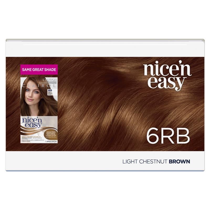 Thuốc nhuộm tóc vĩnh viễn Clairol Nice N Easy 6RB Light Chestnut Brown