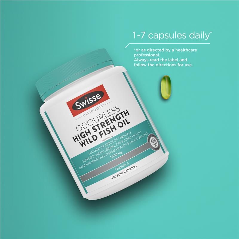 Dầu cá hoang dã không mùi Swisse Ultiboost 1500mg 400 viên nang