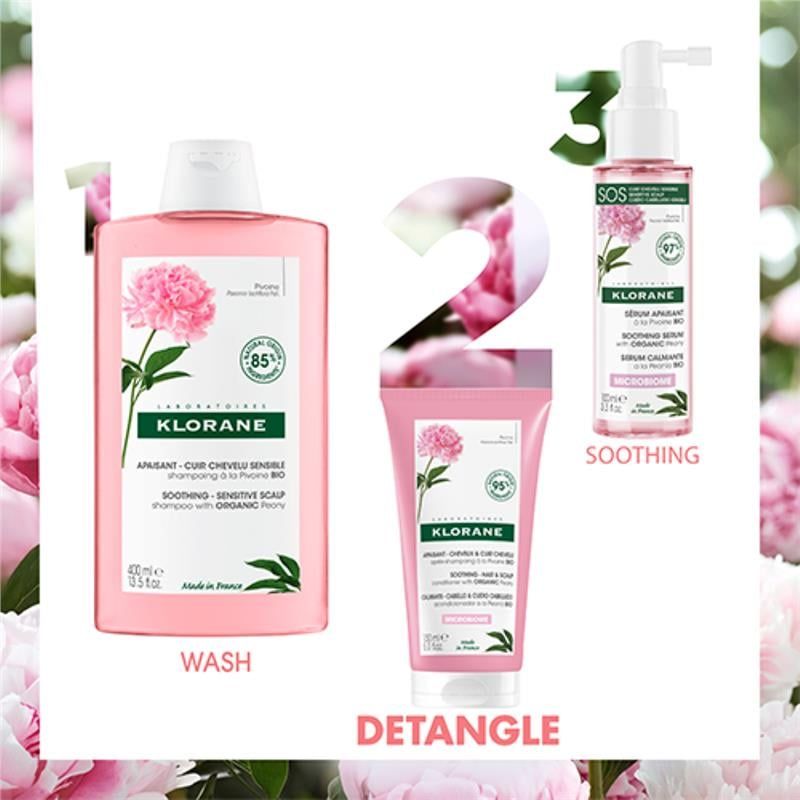 Dầu xả Klorane với hoa mẫu đơn hữu cơ 150ml
